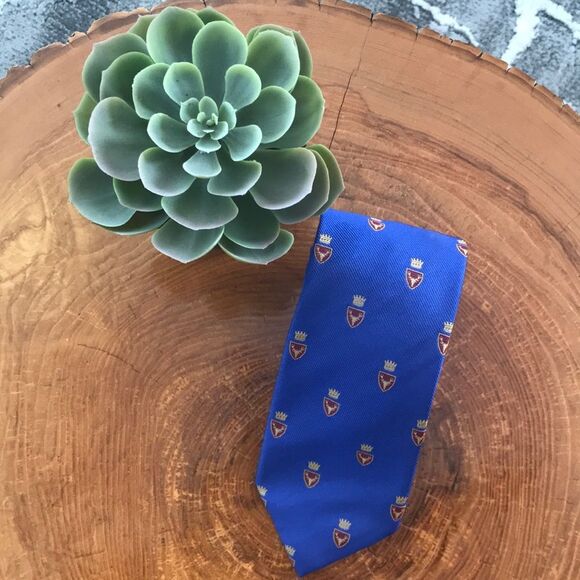 A. Christensen men tie, 100% silk, handmade, blue, necktie - Picture 1 of 7